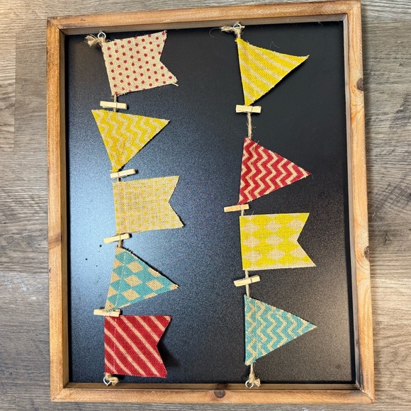 Colorful Patterned Banner Chalkboard on Wooden Frame - Picture 3 of 5